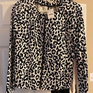 Cheetah zip blazer